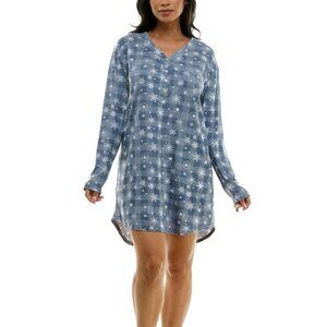#953 Roudelain Women's Cozy Luxe Henley Sleep Dress - Crystal Bu